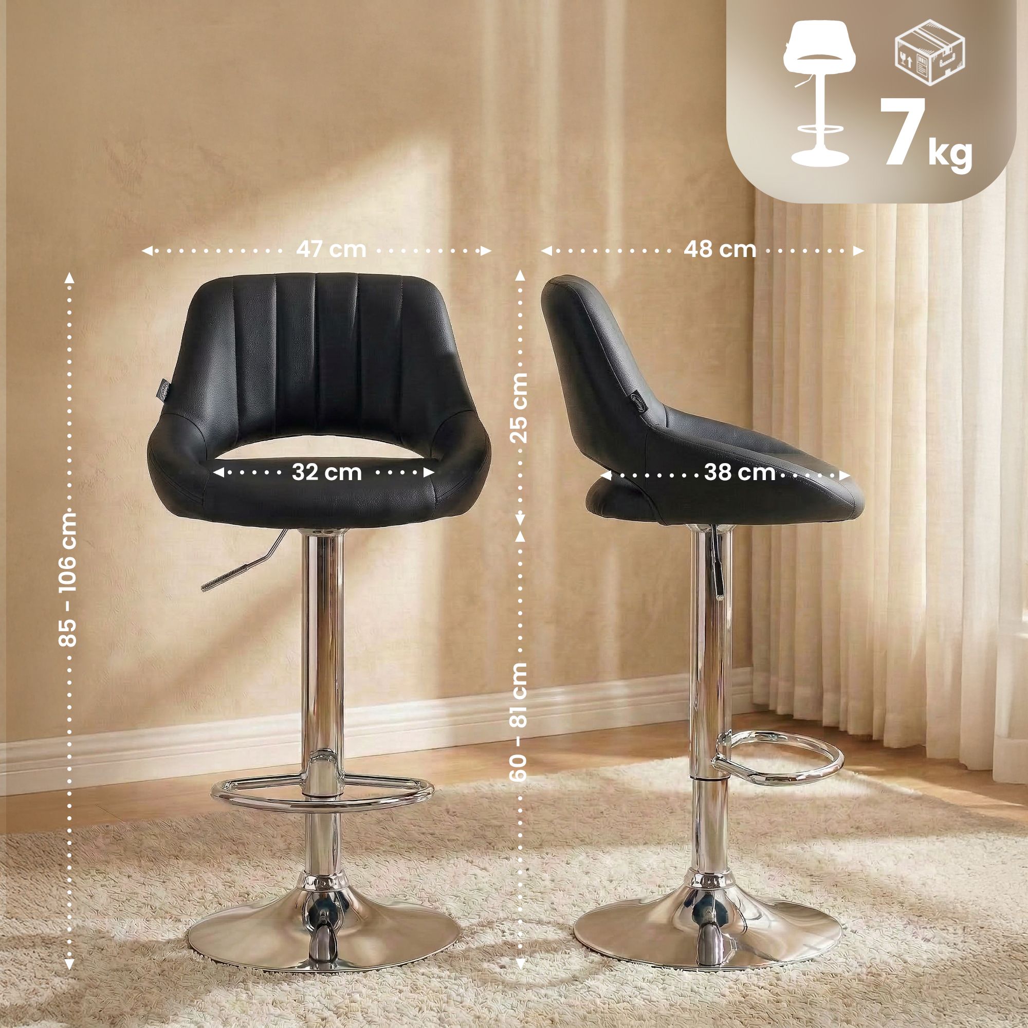 2er Set Barhocker Milet Kunstleder