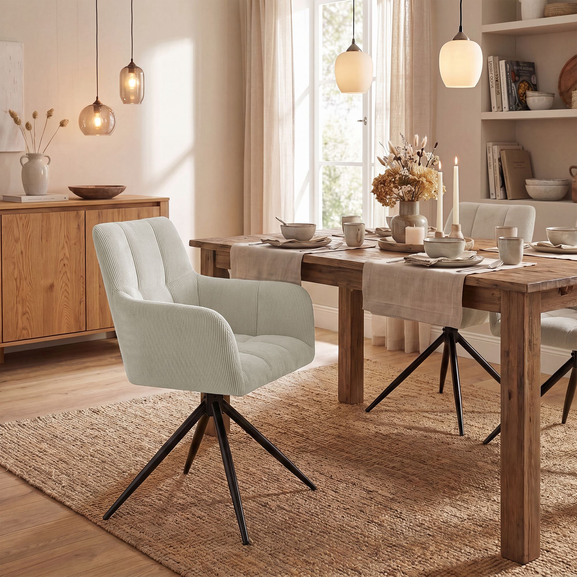 Esszimmerstuhl Jonah Cord creme
