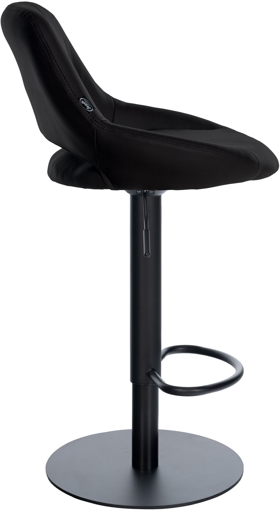 2er Set Barhocker Milet Schwarz mit extra schweren Standfüßen schwarz Kunstleder
