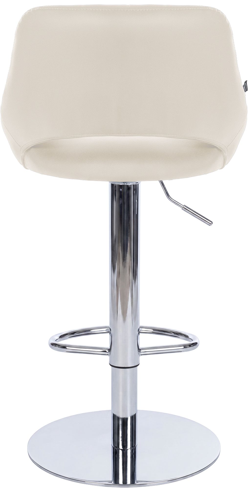 2er Set Barhocker Milet Chrom mit extra schweren Standfüßen creme Kunstleder