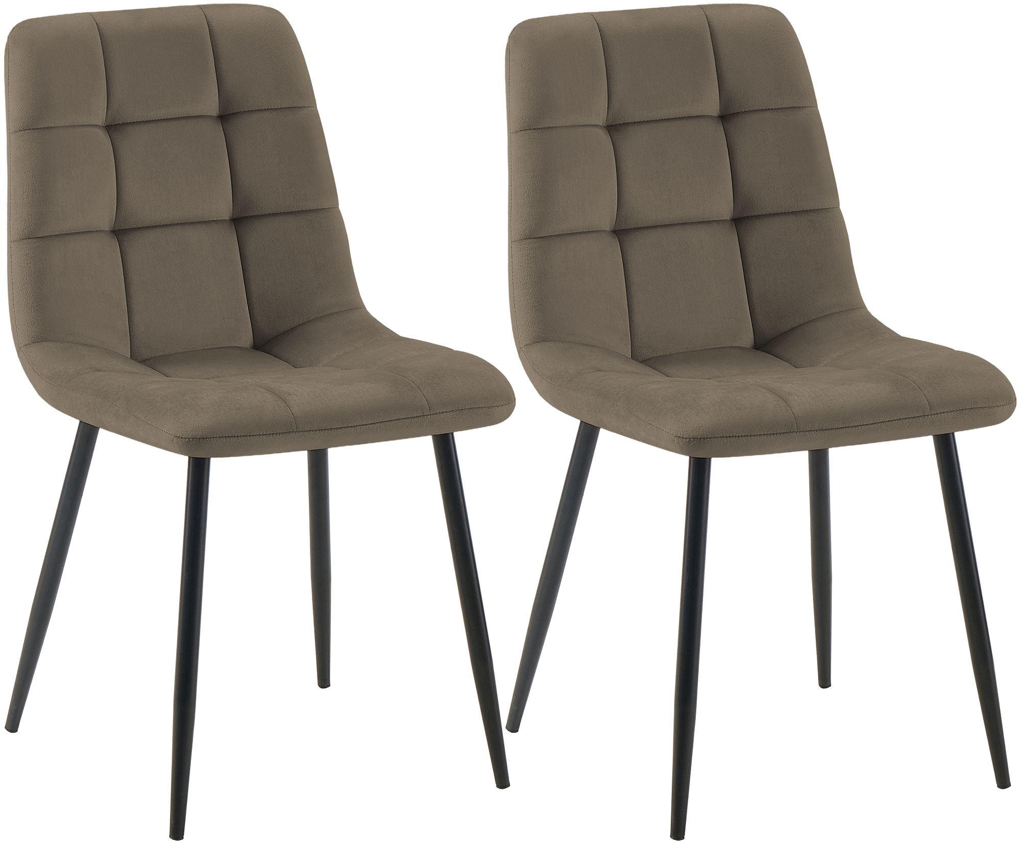 2er Set Esszimmerstühle Tilde taupe Samt
