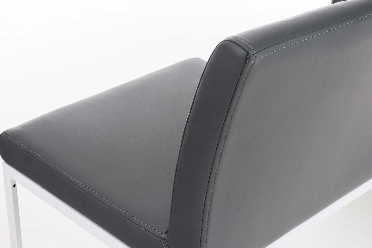 Barhocker Panama Kunstlederbezug grau weiß