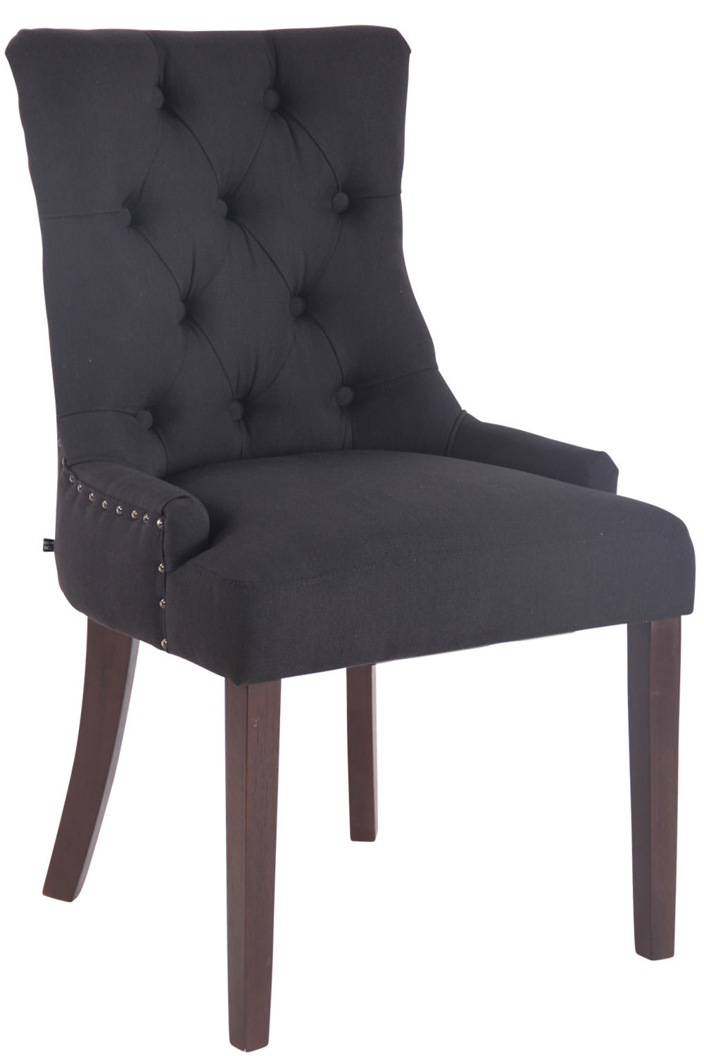 Esszimmerstuhl Aberdeen Stoff schwarz antik