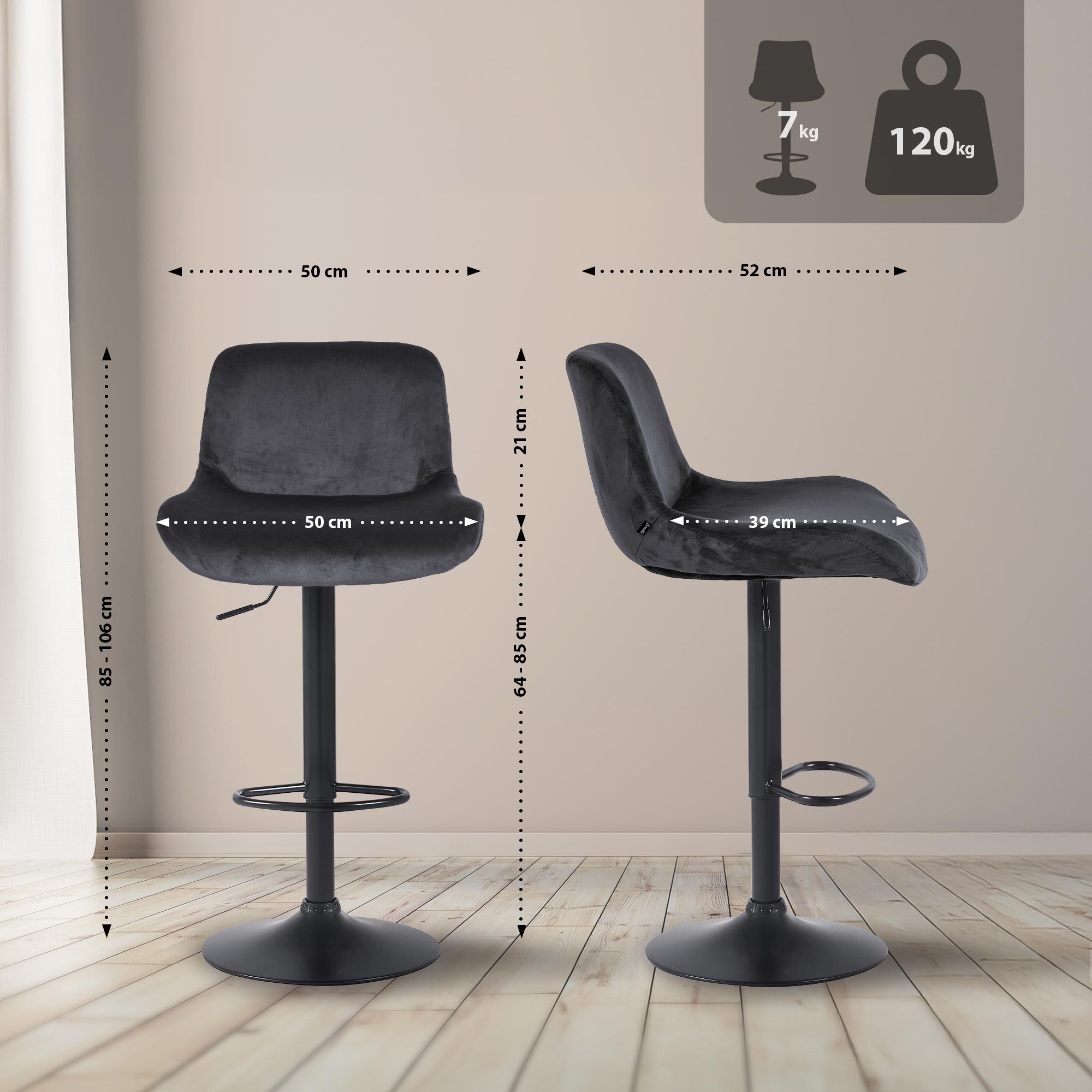 2er Set Barhocker Solon Schwarz
