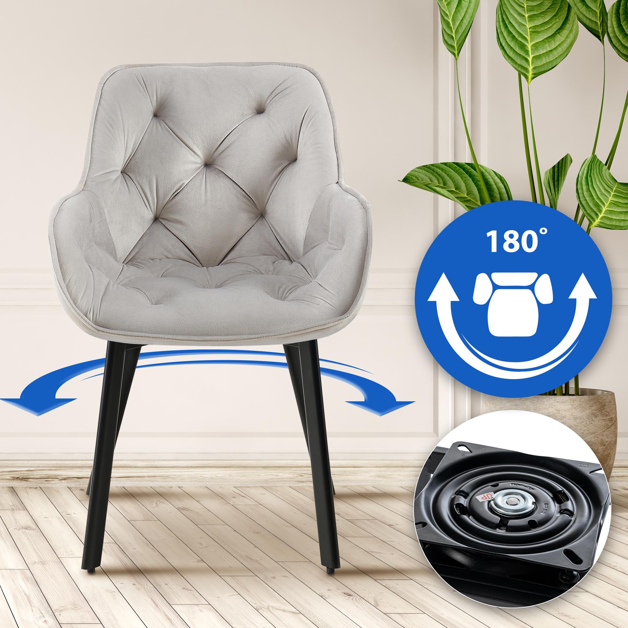 2er Set Drehbarer Esszimmerstuhl Antigo Samt