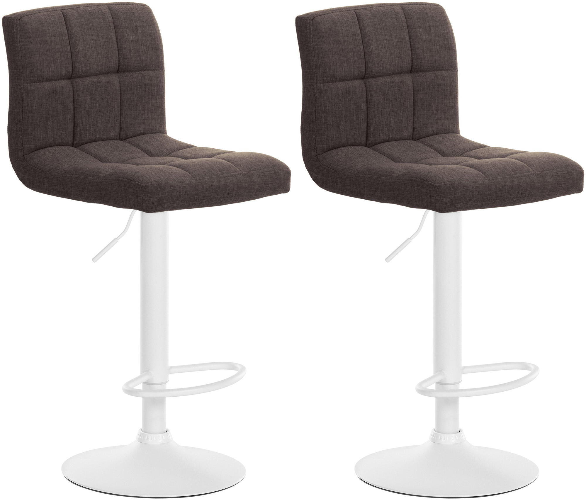 2er Set Barhocker Calma Stoff Metall matt weiss braun