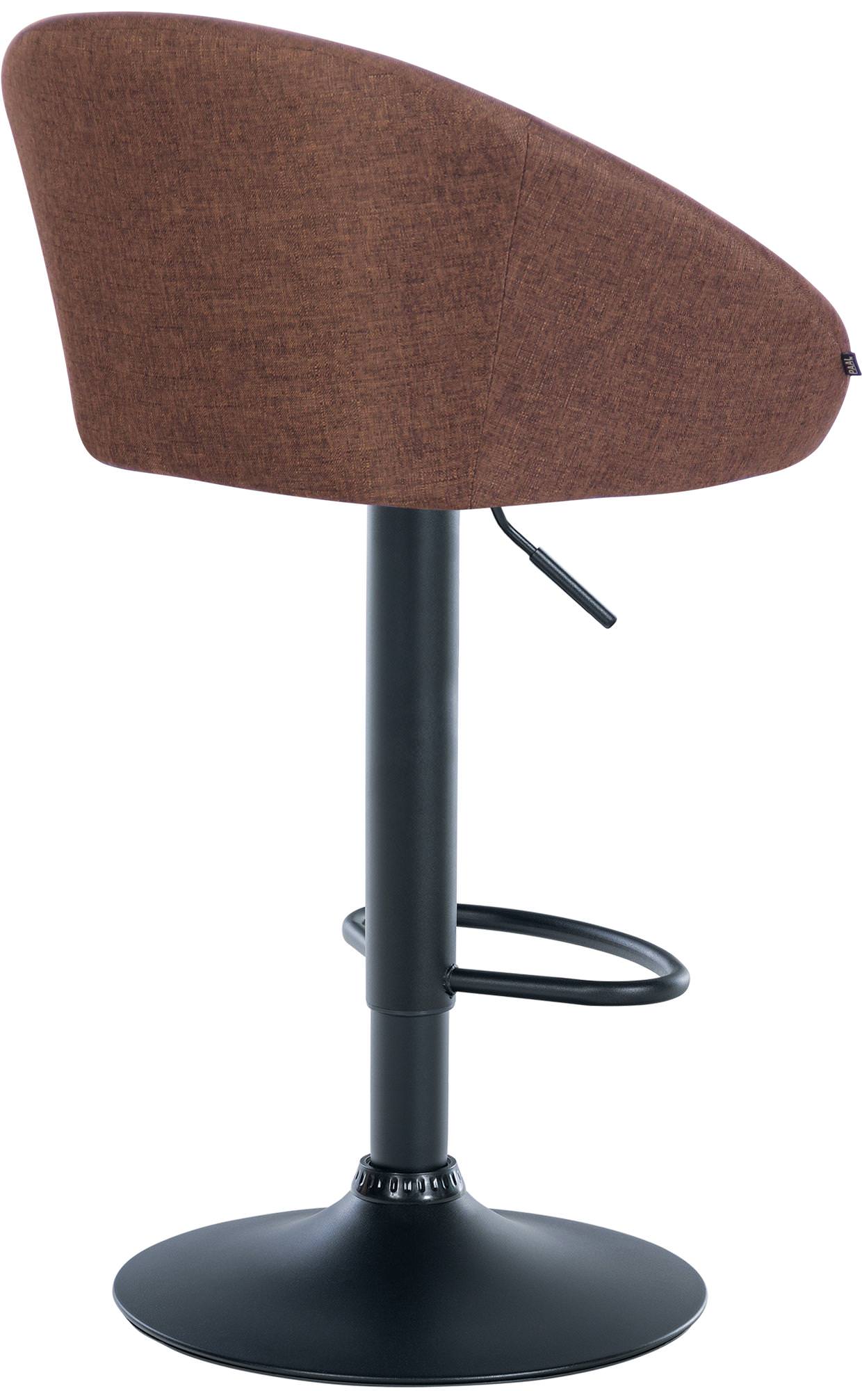 Barhocker Davie Stoff Metall matt schwarz braun