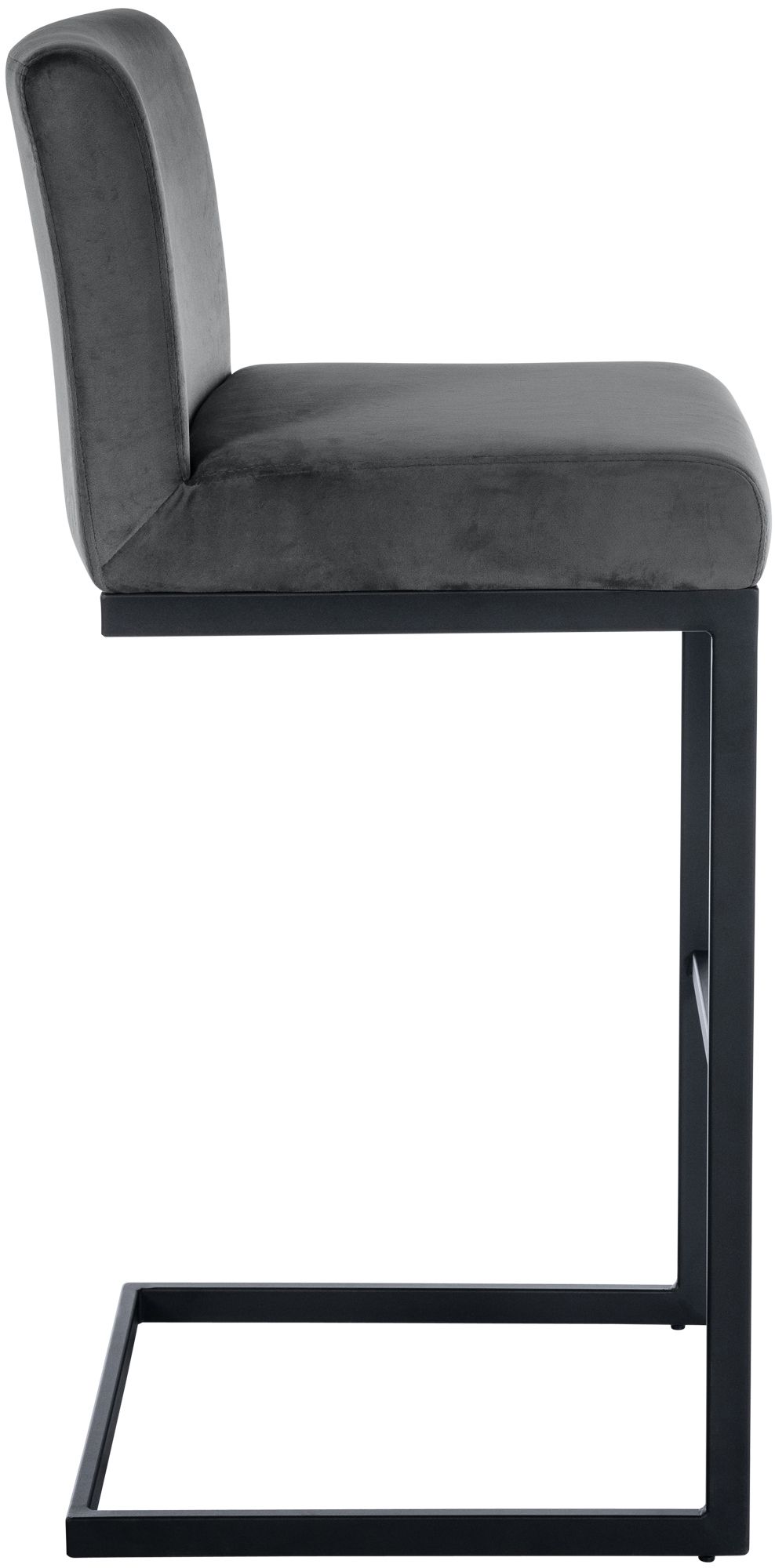 2er Set Barhocker Hopewell Samt dunkelgrau