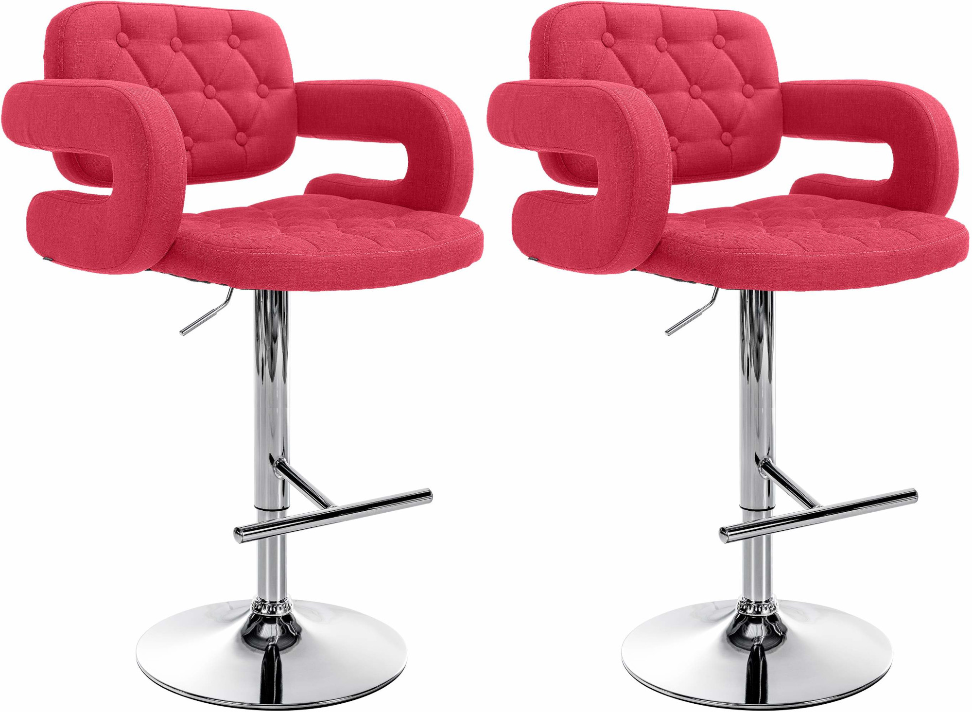 2er Set Barhocker Dublin Stoff rot