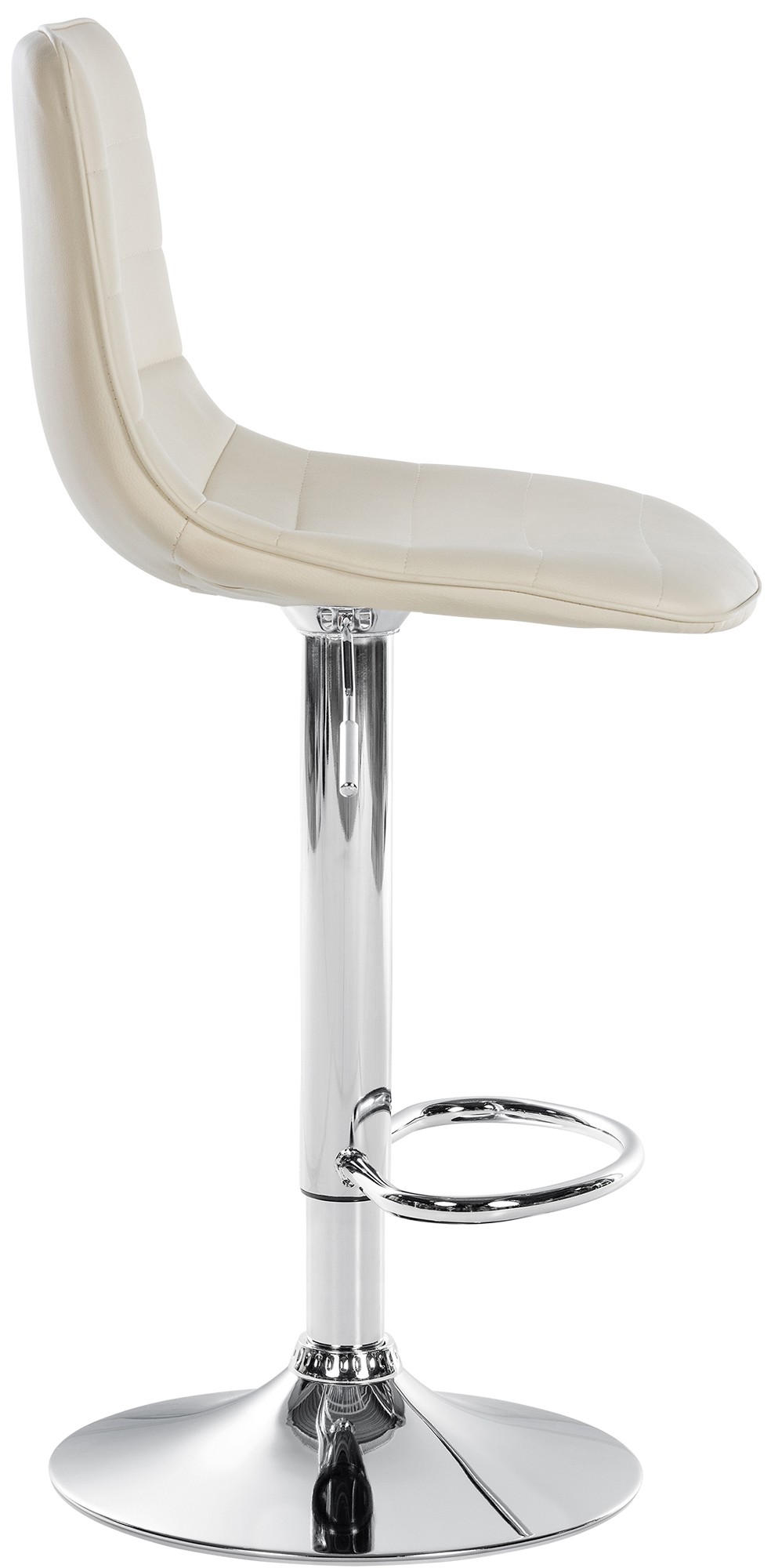2er Set Barhocker Lex Kunstleder Metall in Chromoptik creme