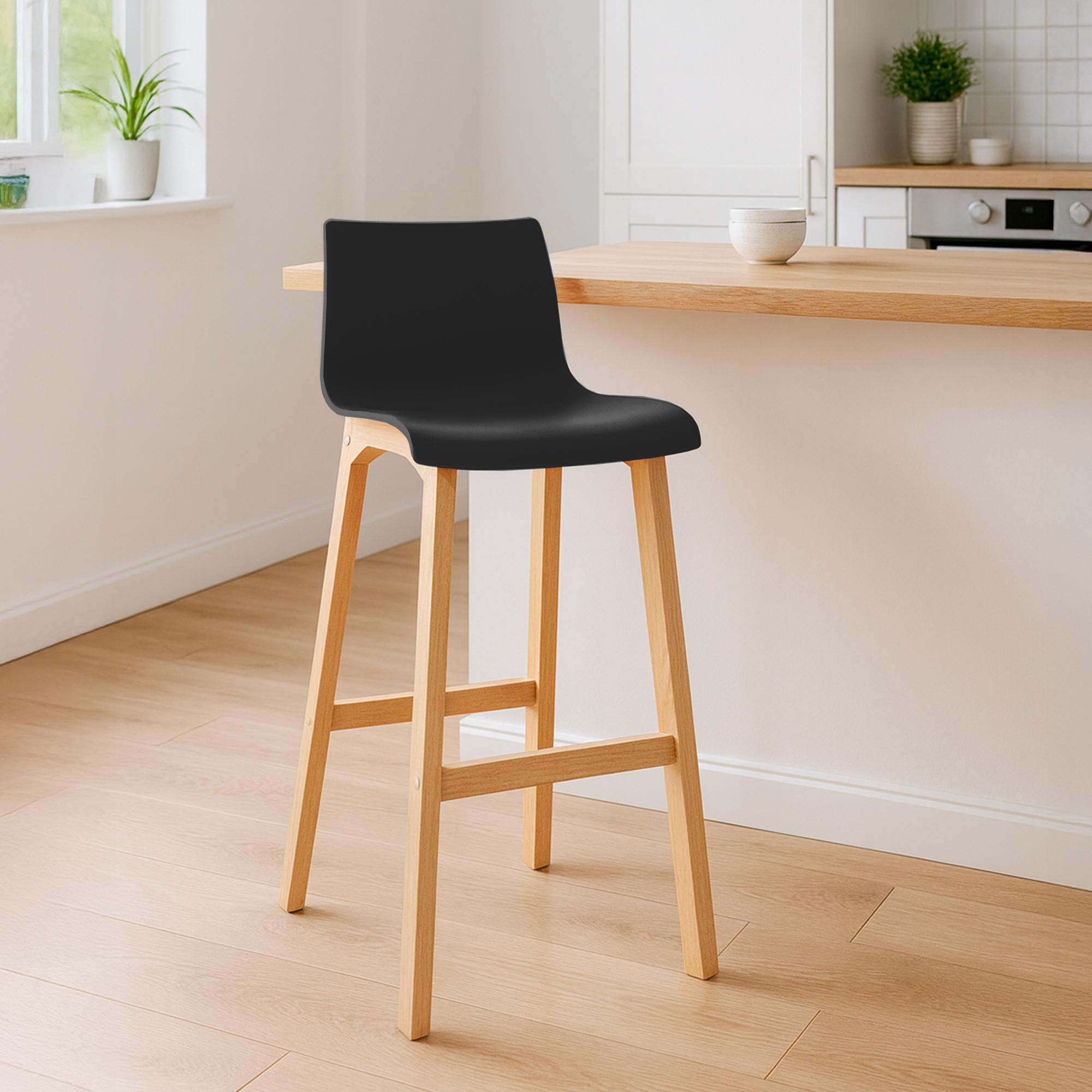2er Set Barhocker Hover Kunststoff Vierfußgestell Natura