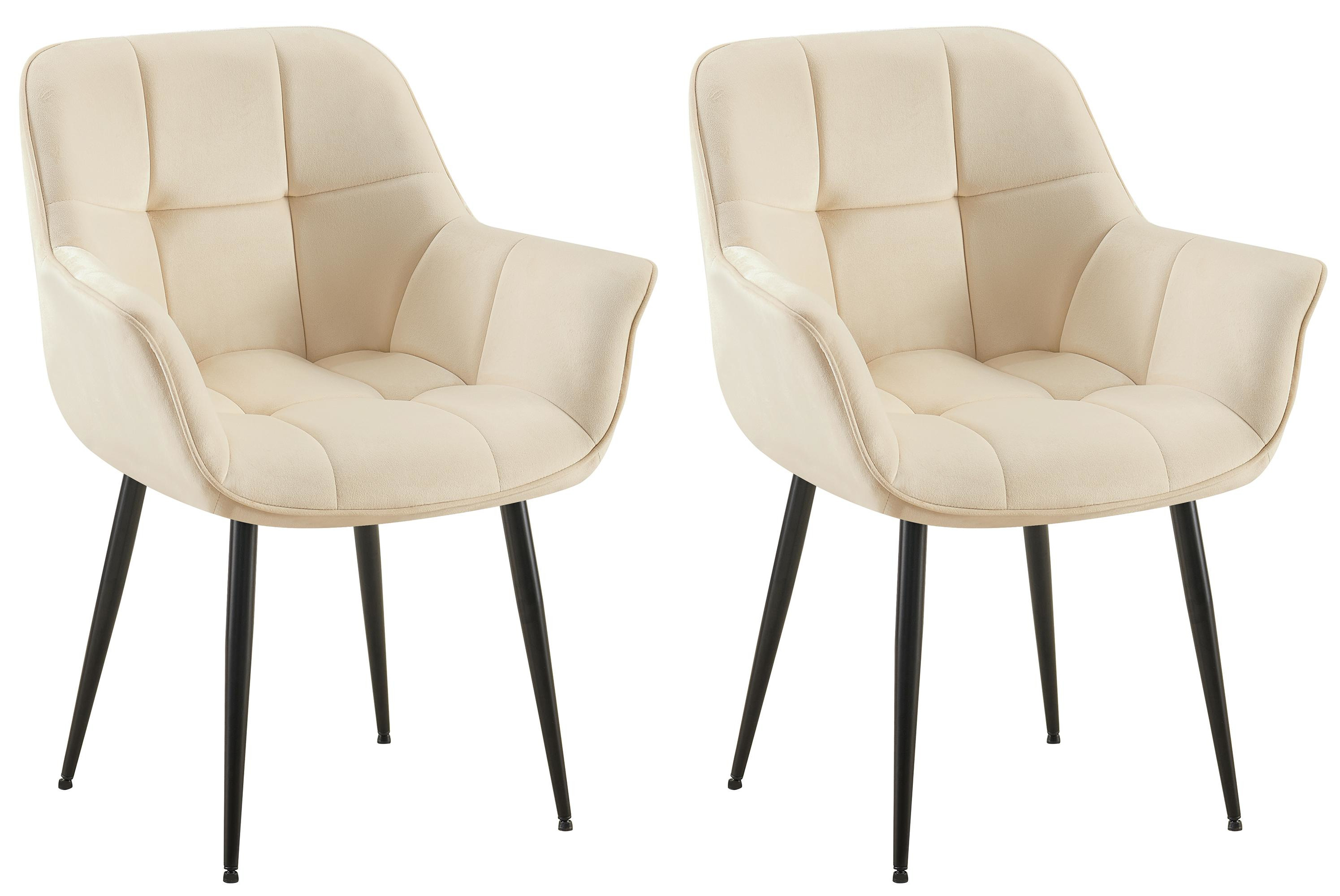 2er Set Esszimmerstuhl Roseville Samt