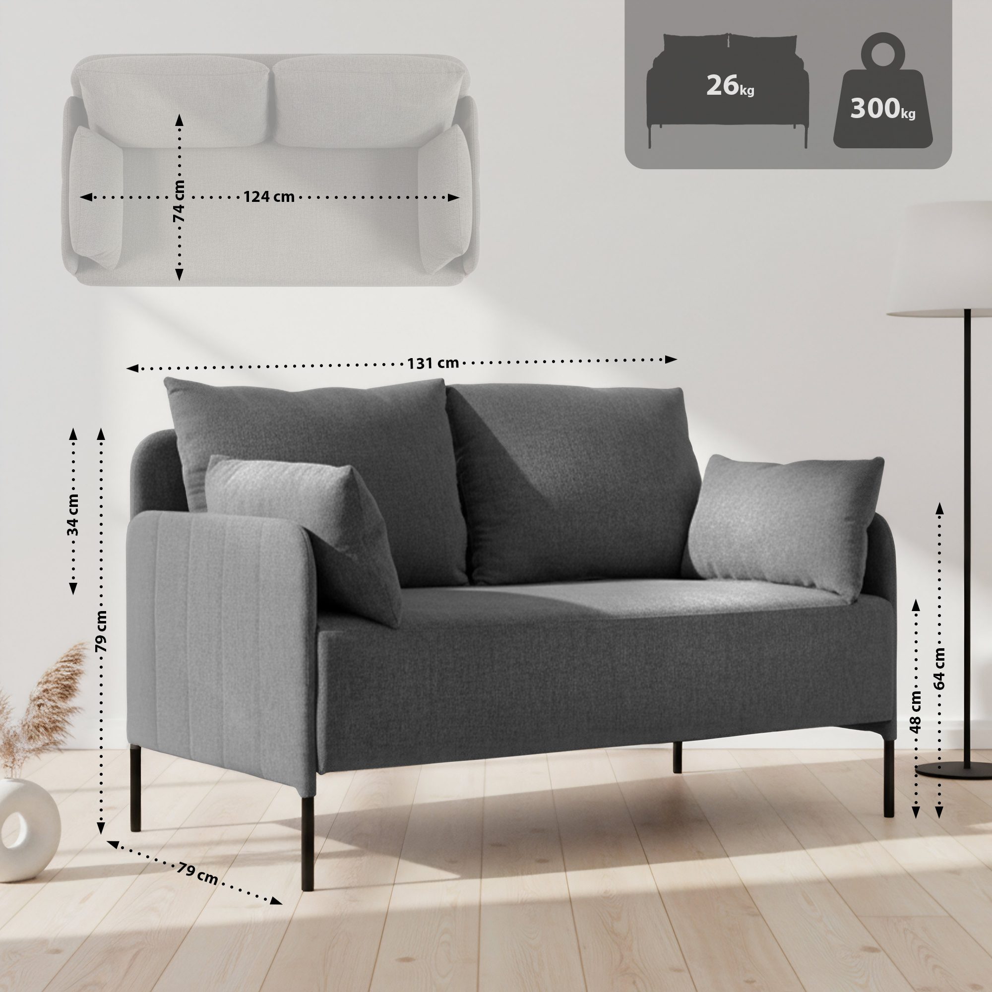 Couch 2-Sitzer Ziden