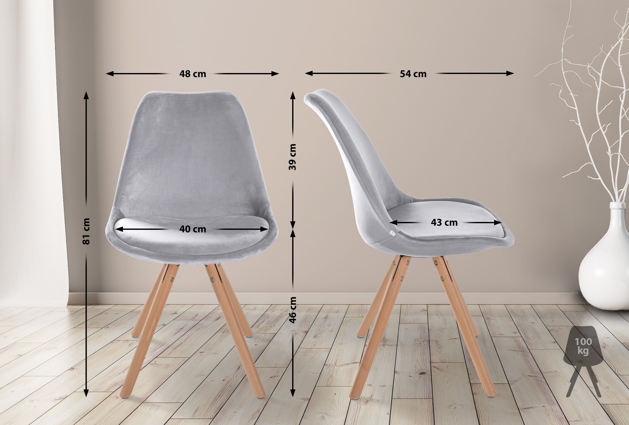 4er Set Stühle Sofia Samt