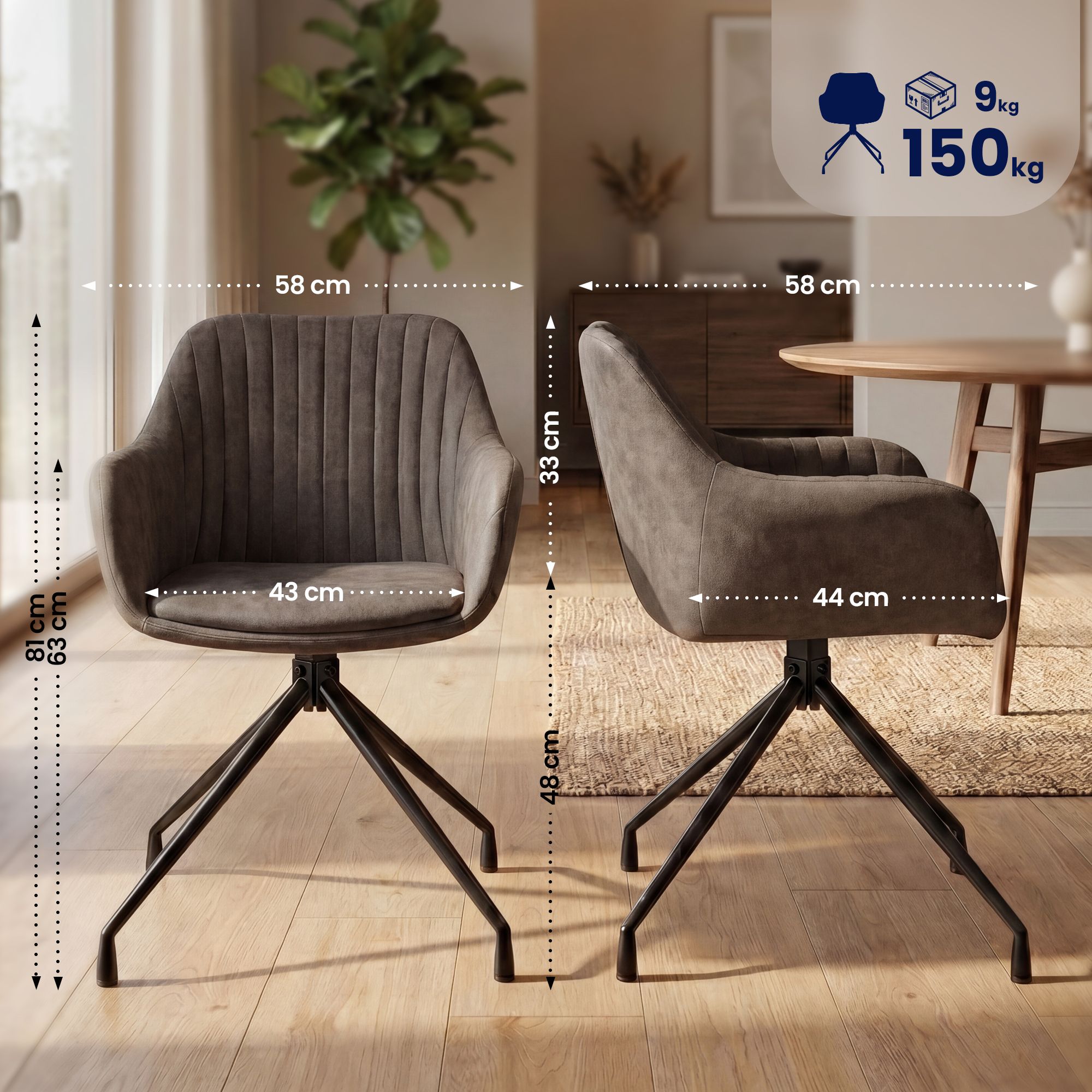 2er Set Esszimmerstühle Novanis