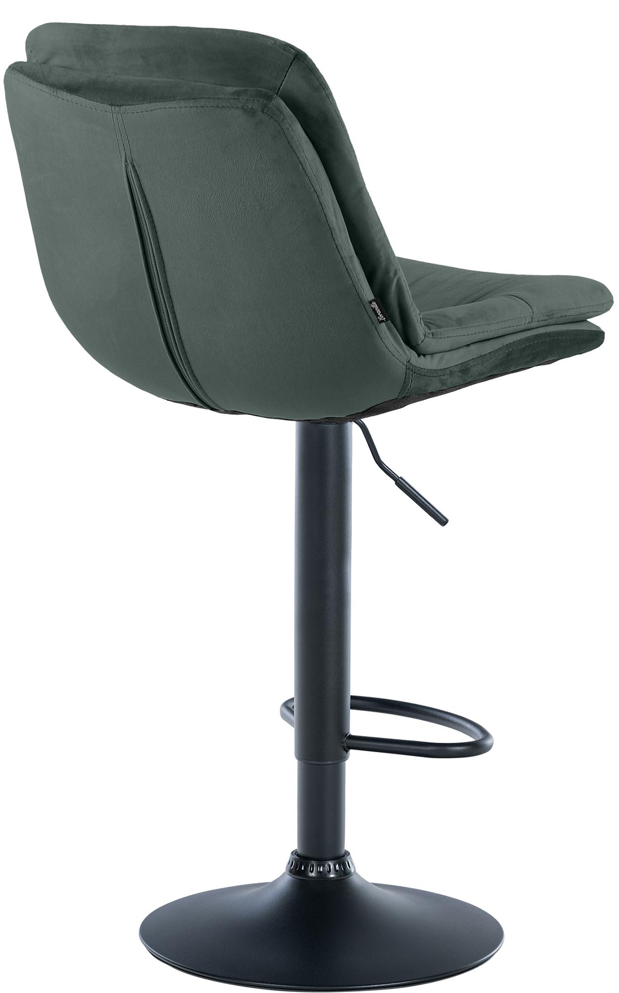 Barhocker Laurel Samt Metall matt schwarz dunkelgrün