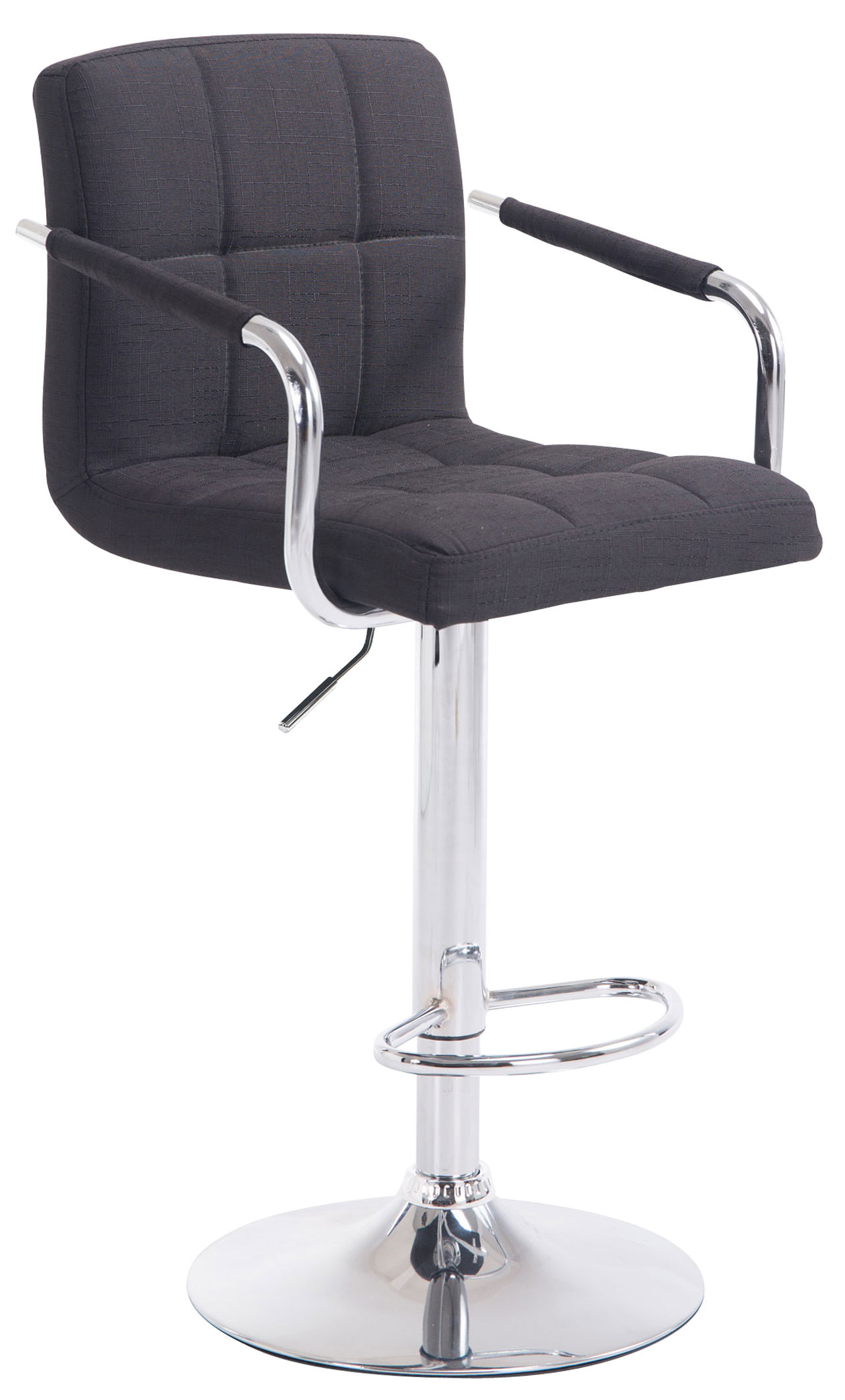 Barhocker Lucy V2 Stoff schwarz chrom