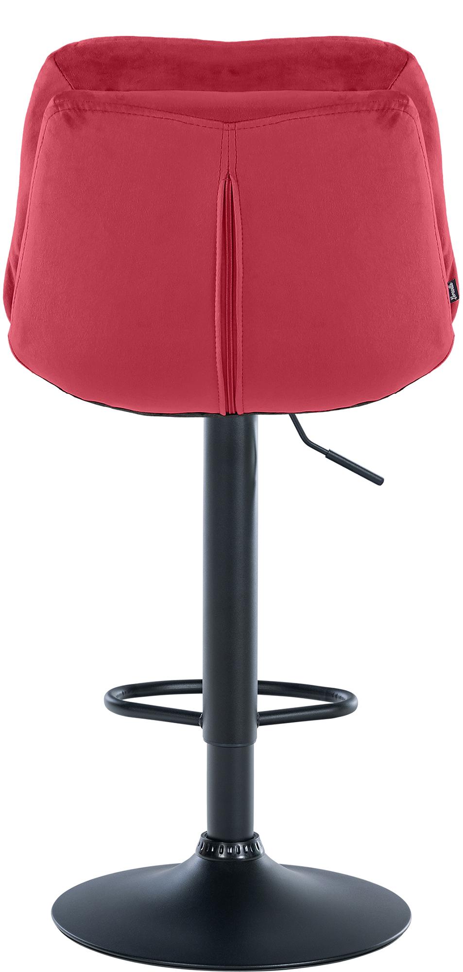 Barhocker Laurel Samt Metall matt schwarz rot