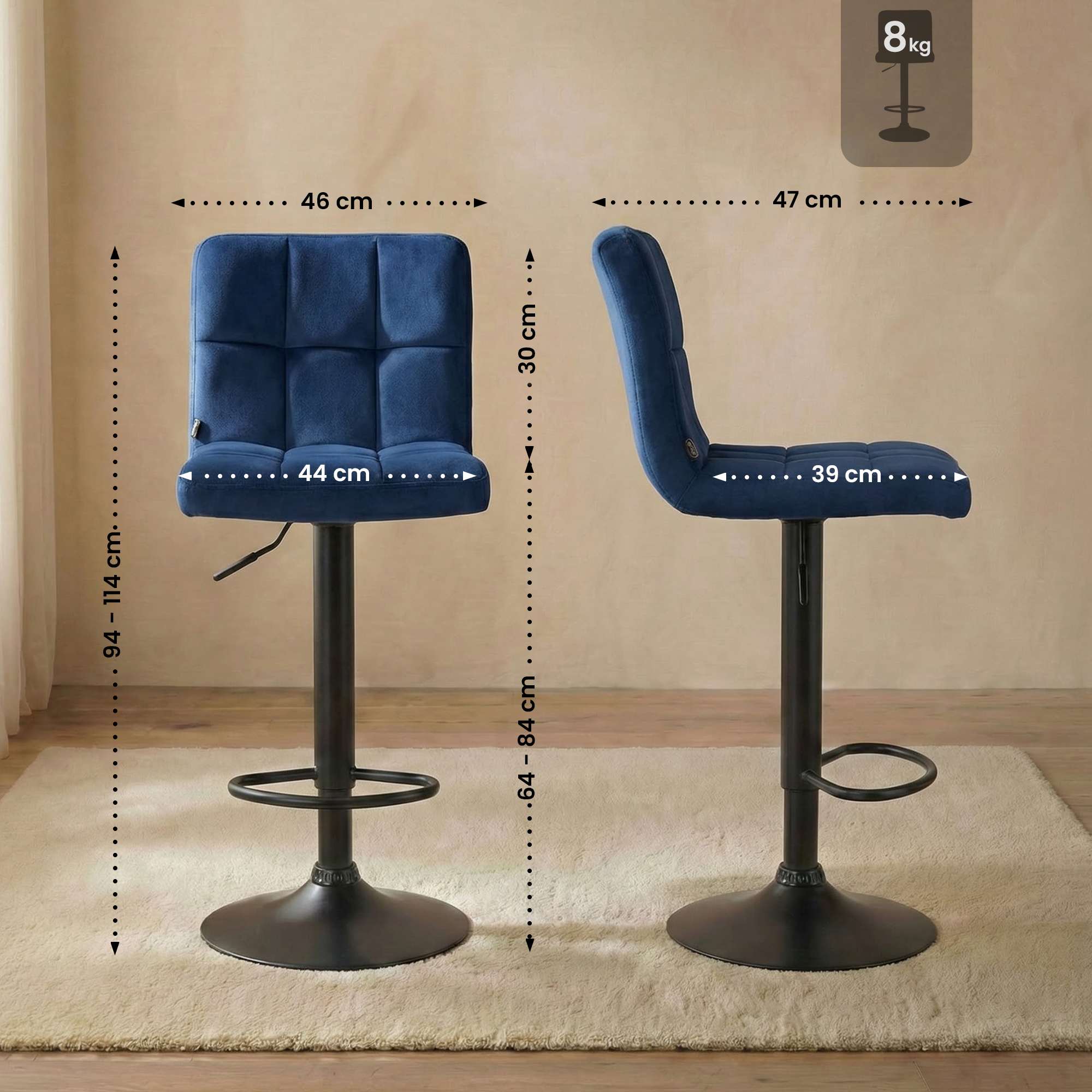 Barhocker Peru Samt
