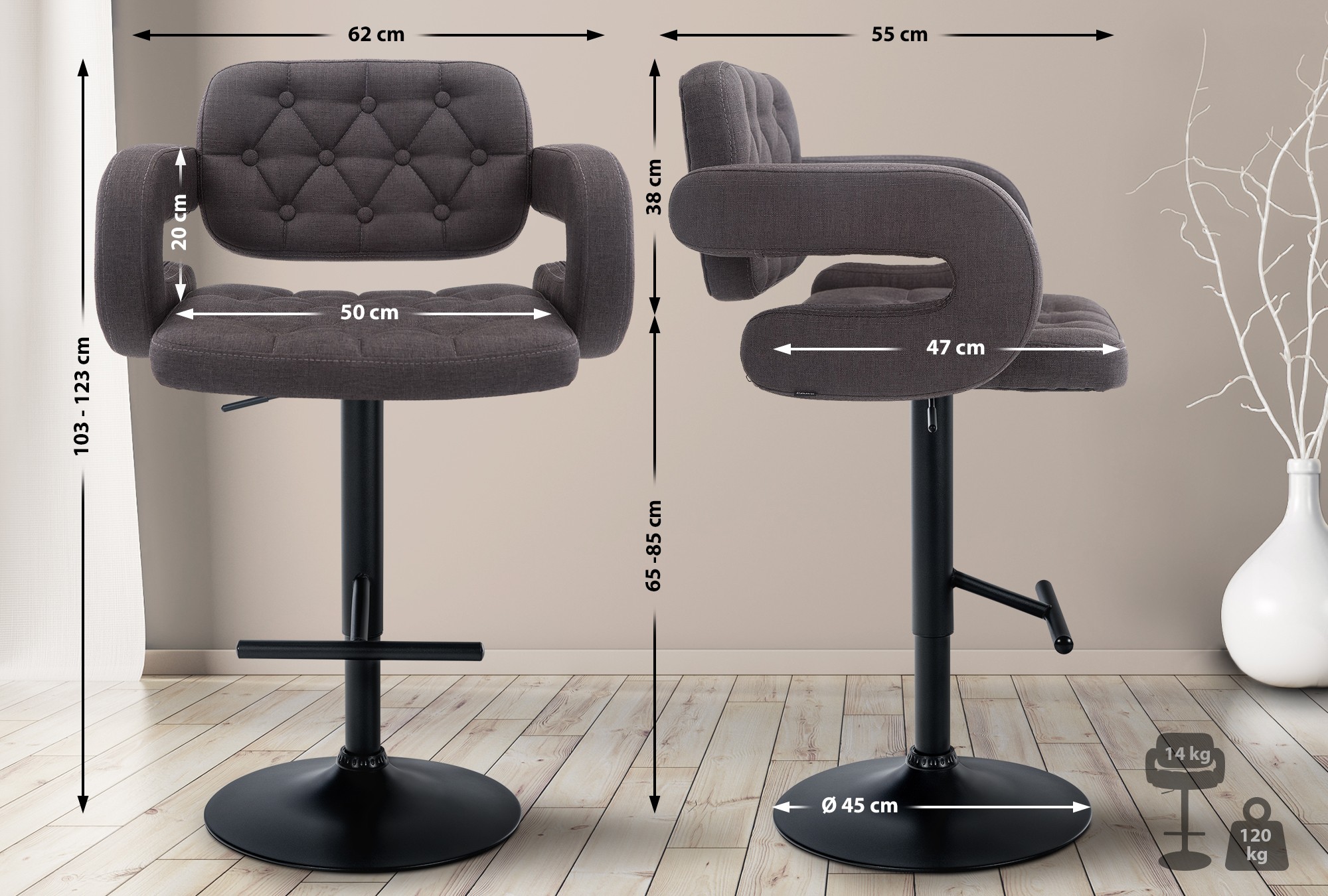 Barhocker Dublin Stoff
