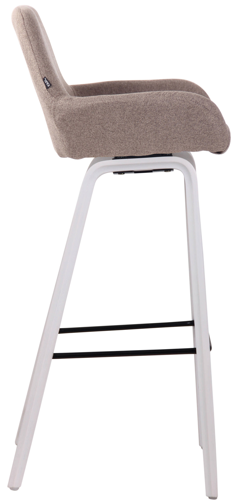 Barhocker Newnan Stoff 4-Fuß Gestell taupe weiß (eiche)