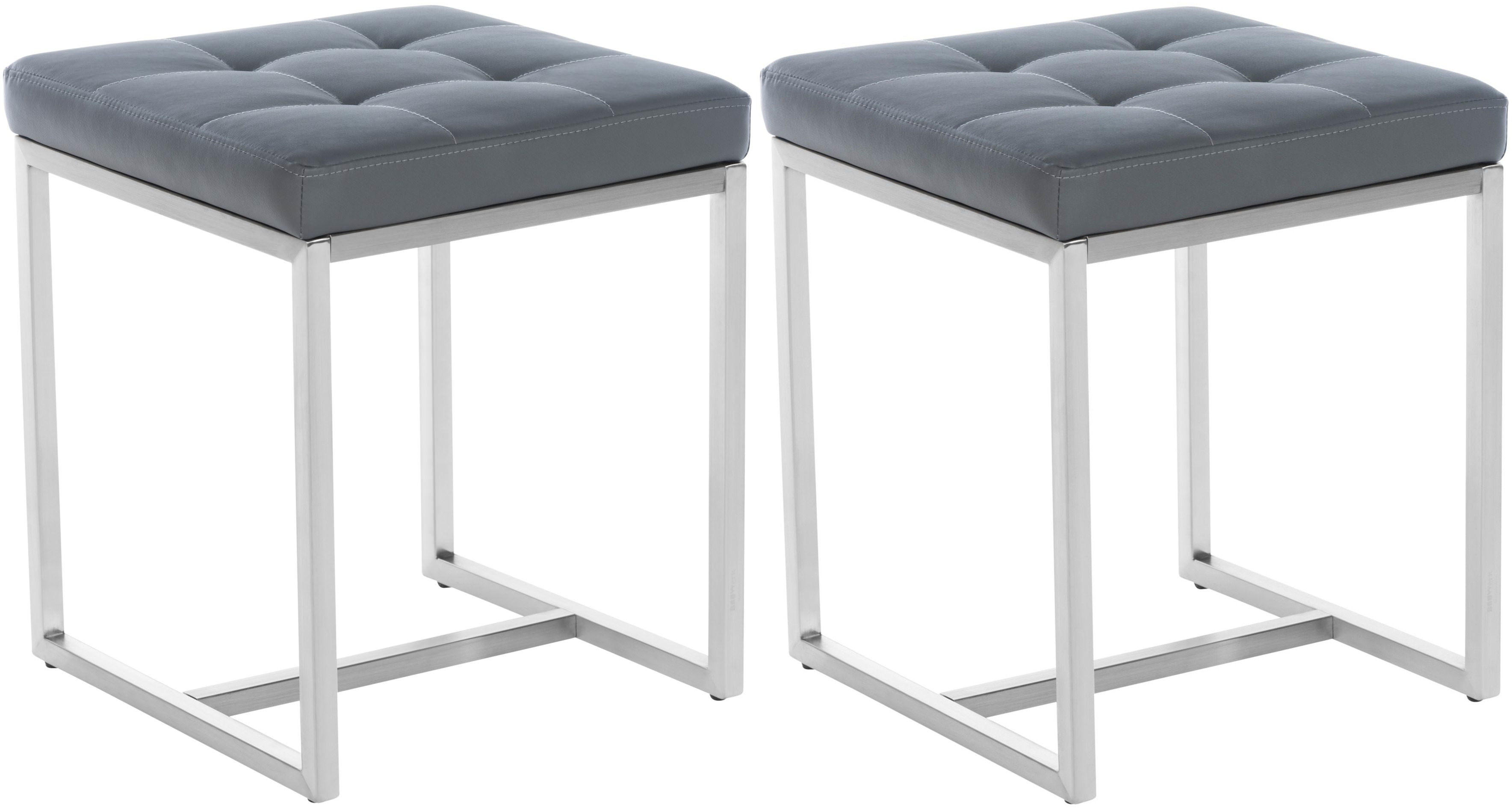 2er Set Edelstahl Sitzhocker Barci