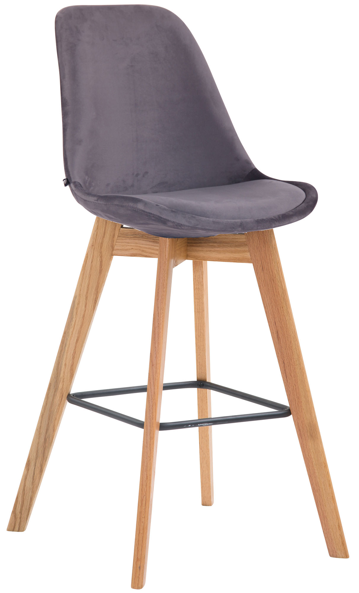 Barhocker Metz Samt dunkelgrau natura