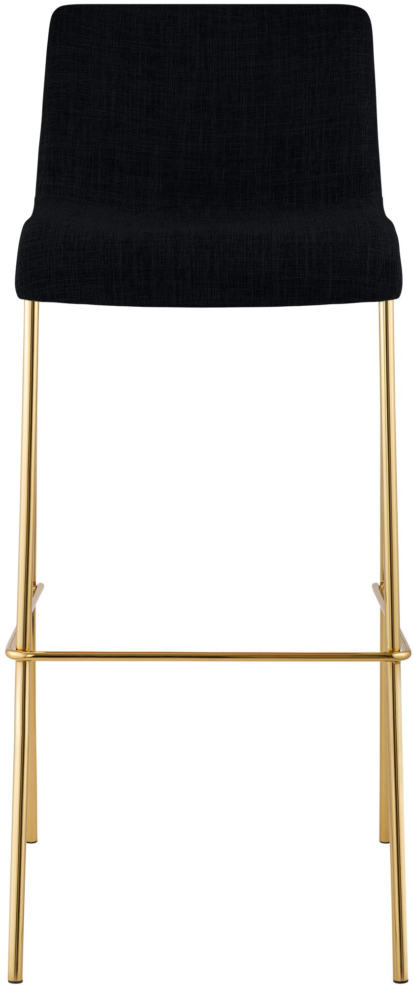 2er Set Barhocker Hover Stoff Vierfußgestell Gold
