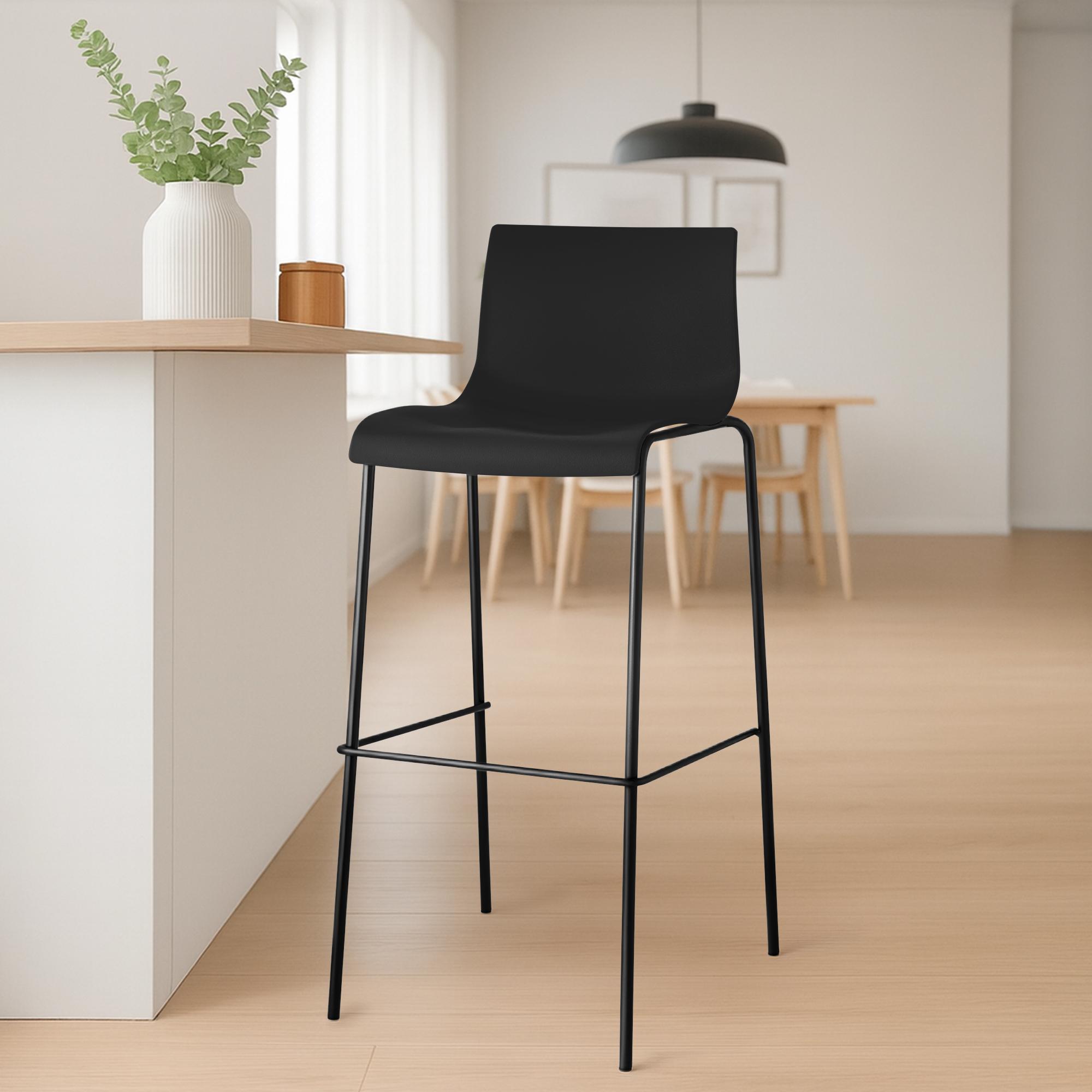 2er Set Barhocker Hover Kunststoff 4-Fuß Gestell