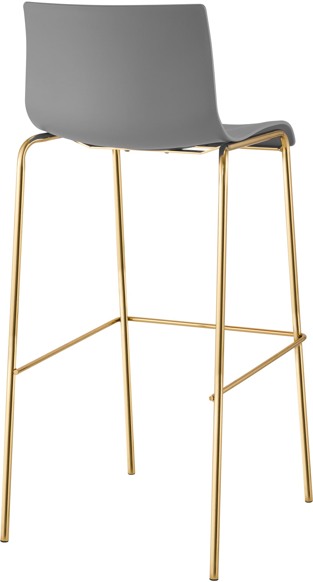 2er Set Barhocker Hover Kunststoff Vierfußgestell Gold