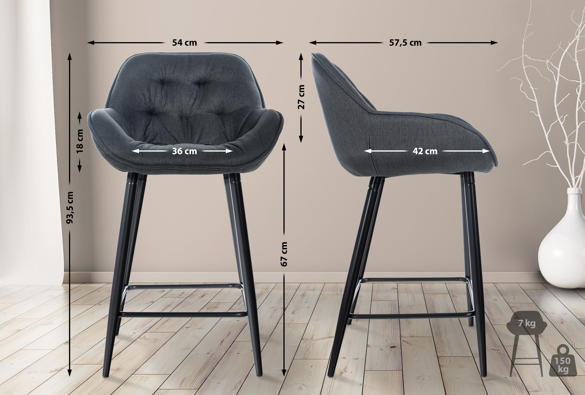 2er Set Barhocker Gibson