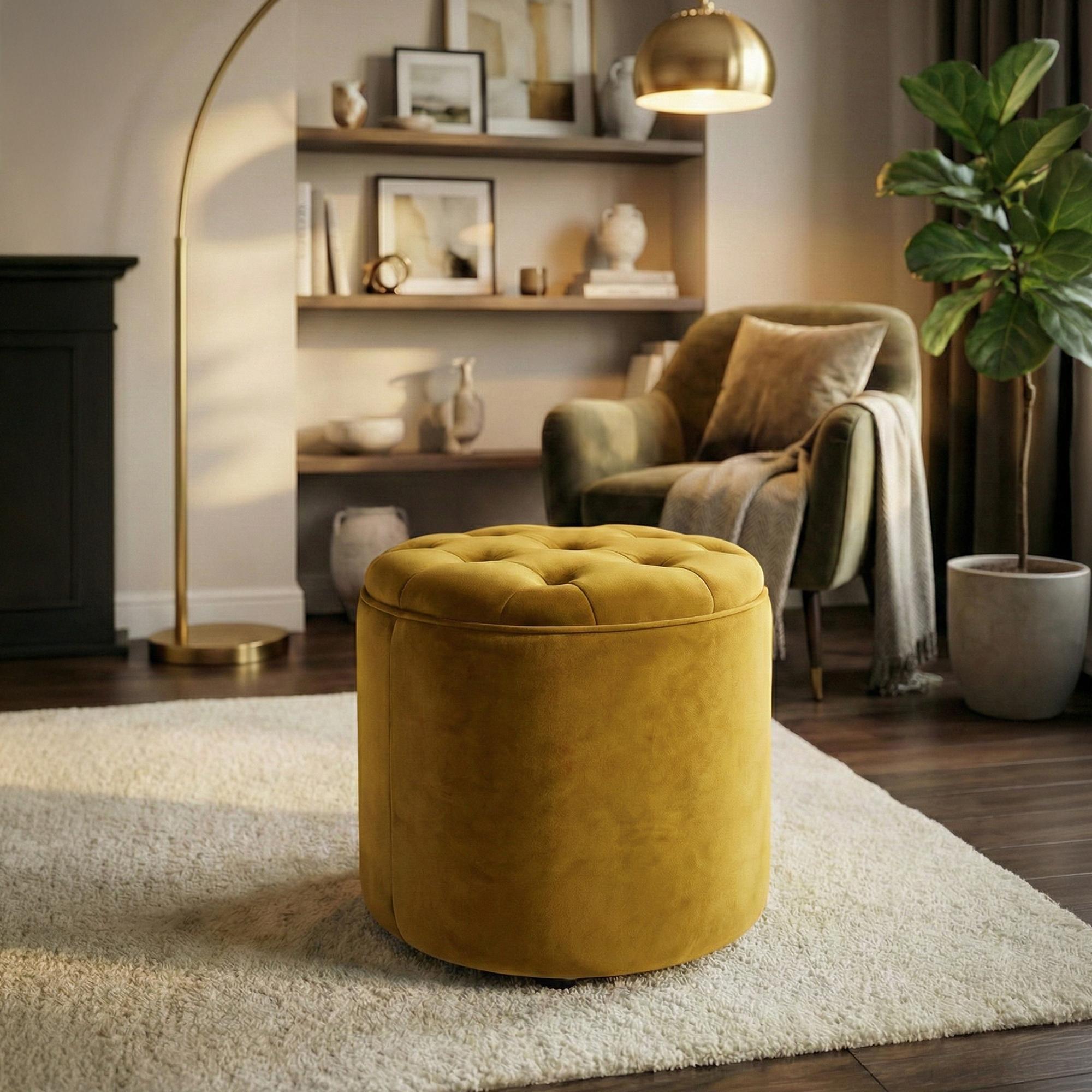 Sitzhocker Pantin Samt gelb