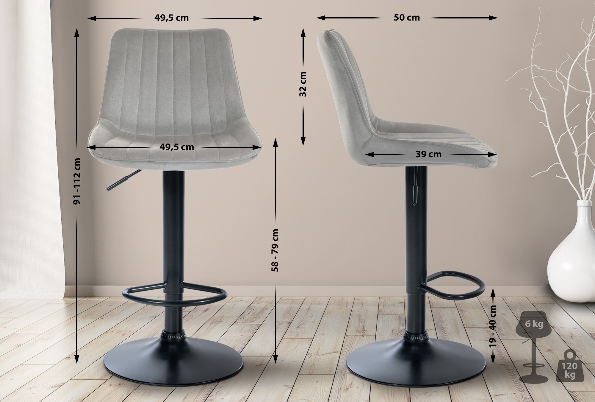 Barhocker Toni Samt